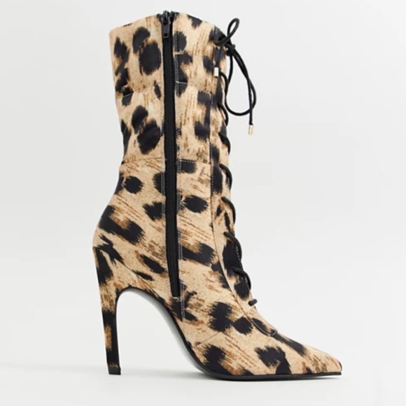 ASOS X LAQUAN SMITH Leopard padded ankle boot - Picture 4 of 11